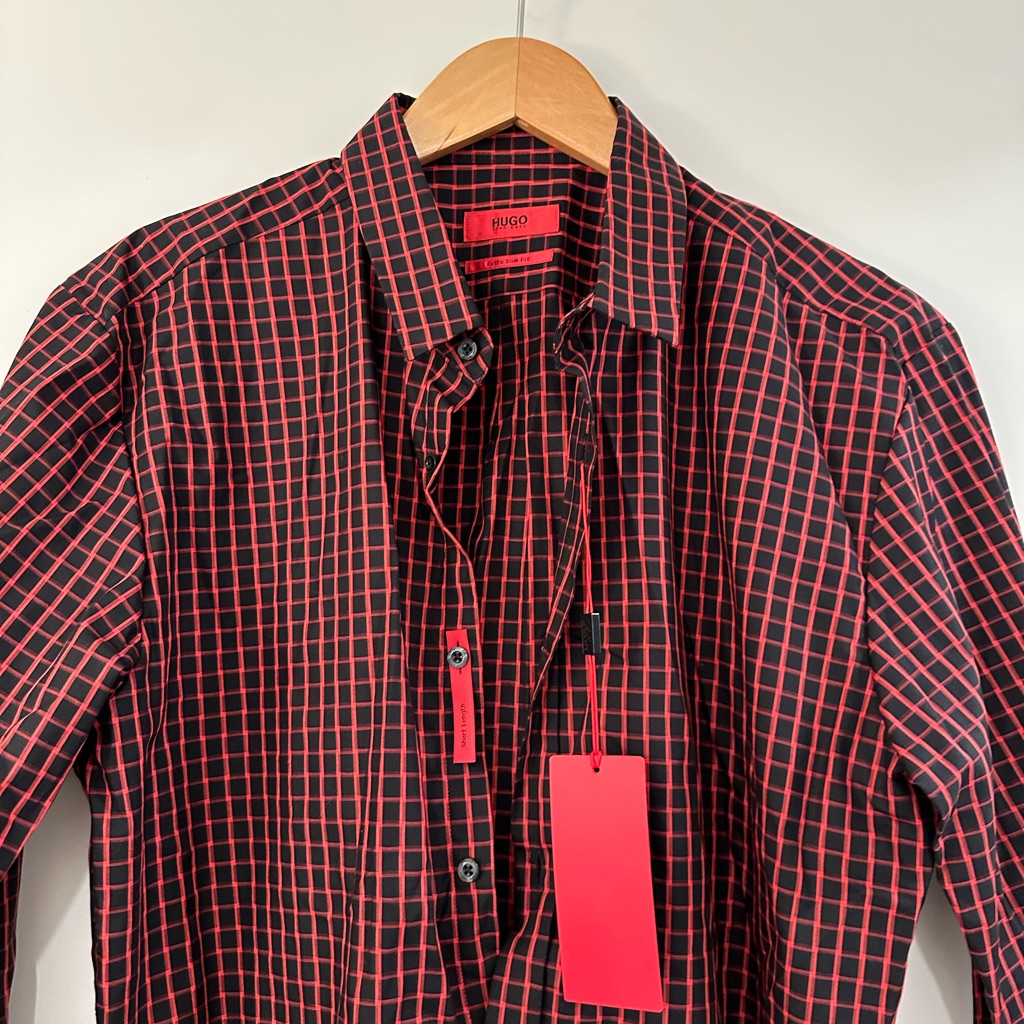 Hugo Boss Checkered Shirt  Brand New